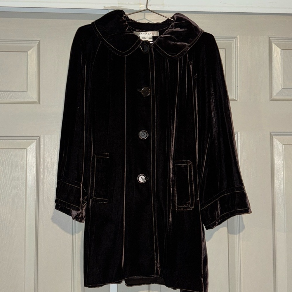 Velvet jacket with collar